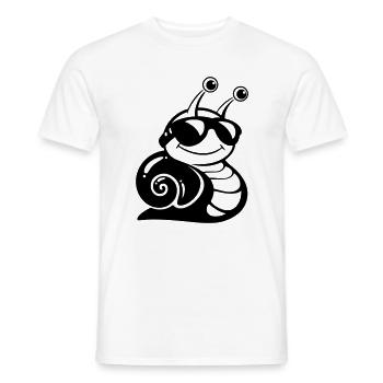 Un escargot cool avec des lunettes de soleil - T-shirt homme - blanc - Devant - AI Model Male 178 dark (178cm)