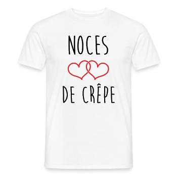 crepe wedding anniversary, 39 years of marriage - Men's T-Shirt - white - Front - AI Model Male 178 dark (178cm)