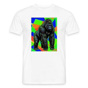 gorilla - Men's T-Shirt - white - Front - AI Model Male 178 dark (178cm)