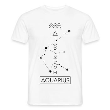 Verseau - Zodiaque du Verseau - noir - T-shirt homme - blanc - Devant - AI Model Male 178 dark (178cm)