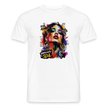 Femme de l’art abstrait - T-shirt homme - blanc - Devant - AI Model Male 178 dark (178cm)