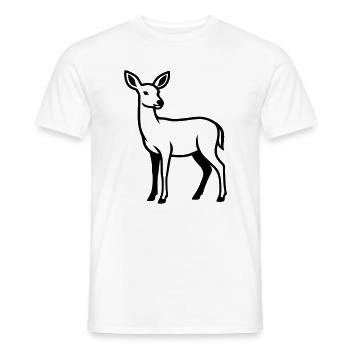Club de chasse de chasseurs de silhouettes de cerfs Forêt forestière - T-shirt homme - blanc - Devant - AI Model Male 178 dark (178cm)