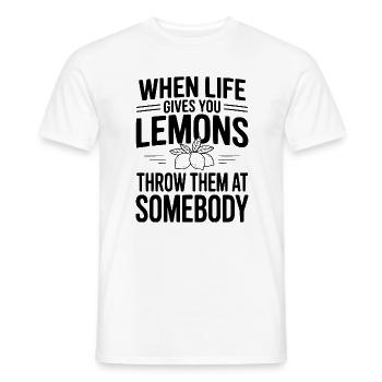 Quand la vie te donne des citrons, lance-les sur quelqu’un - T-shirt homme - blanc - Devant - AI Model Male 178 dark (178cm)