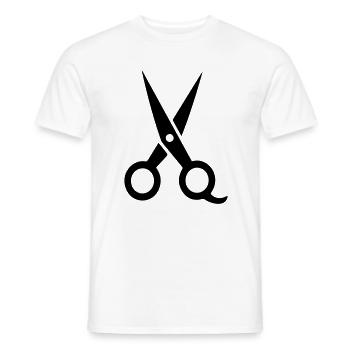 Schere - Männer T-Shirt - Weiß - Vorne - AI Model Male 178 dark (178cm)