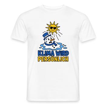 Klima wird persönlich schmelzender Schneemann - Männer T-Shirt - Weiß - Vorne - AI Model Male 178 dark (178cm)