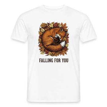 Falling For You Schlafender Fuchs Herbst - Männer T-Shirt - Weiß - Vorne - AI Model Male 178 dark (178cm)