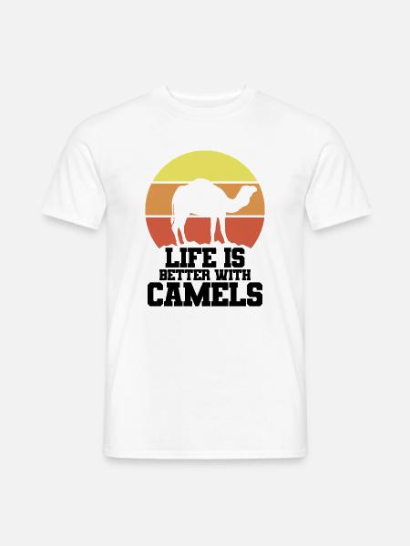 Kamel Retro Humor - Männer T-Shirt - Weiß