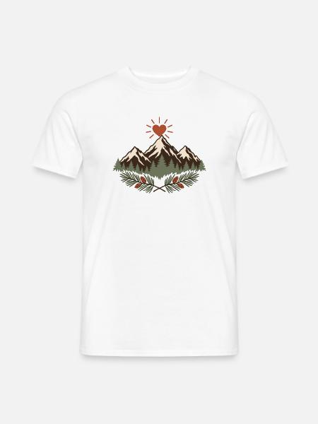 Kompass und Berge – Berge - Männer T-Shirt - Weiß