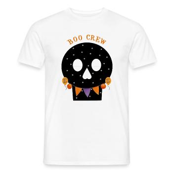 Starry Skull Boo Crew Halloween - Männer T-Shirt - Weiß - Vorne - AI Model Male 178 dark (178cm)