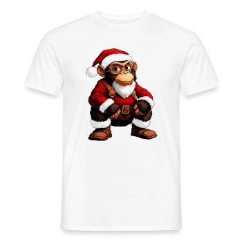 Affen Weihnachten - Männer T-Shirt - Weiß - Vorne - AI Model Male 178 dark (178cm)