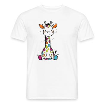 Süße Bunte Giraffe Kinder Baby Safari T-Shirt - Männer T-Shirt - Weiß - Vorne - AI Model Male 178 dark (178cm)