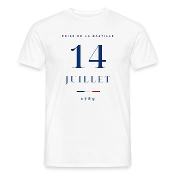 14 Juillet France Logo - Männer T-Shirt - Weiß - Vorne - AI Model Male 178 dark (178cm)