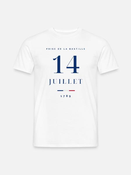 14 Juillet France Logo - Männer T-Shirt - Weiß