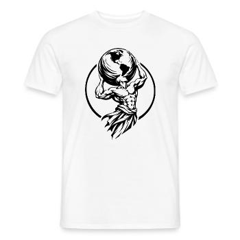 Strong Men Carry the World - Männer T-Shirt - Weiß - Vorne - AI Model Male 178 dark (178cm)