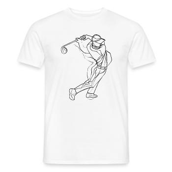 Golfer Strichzeichnung - Männer T-Shirt - Weiß - Vorne - AI Model Male 178 dark (178cm)