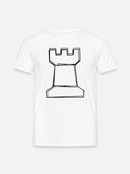 Schachturm handgezeichnet - Männer T-Shirt - Weiß