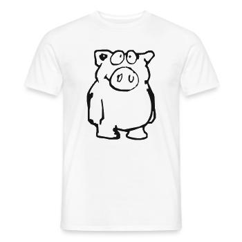 Schwein - Männer T-Shirt - Weiß - Vorne - AI Model Male 178 dark (178cm)