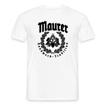 Maurer Handwerk Zunftwappen - Männer T-Shirt - Weiß - Vorne - AI Model Male 178 dark (178cm)