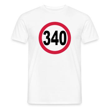 speed limit 340_v1 - Men's T-Shirt - white - Front - AI Model Male 178 dark (178cm)