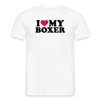 I love my Boxer - T-shirt homme - blanc - Devant - AI Model Male 178 dark (178cm)