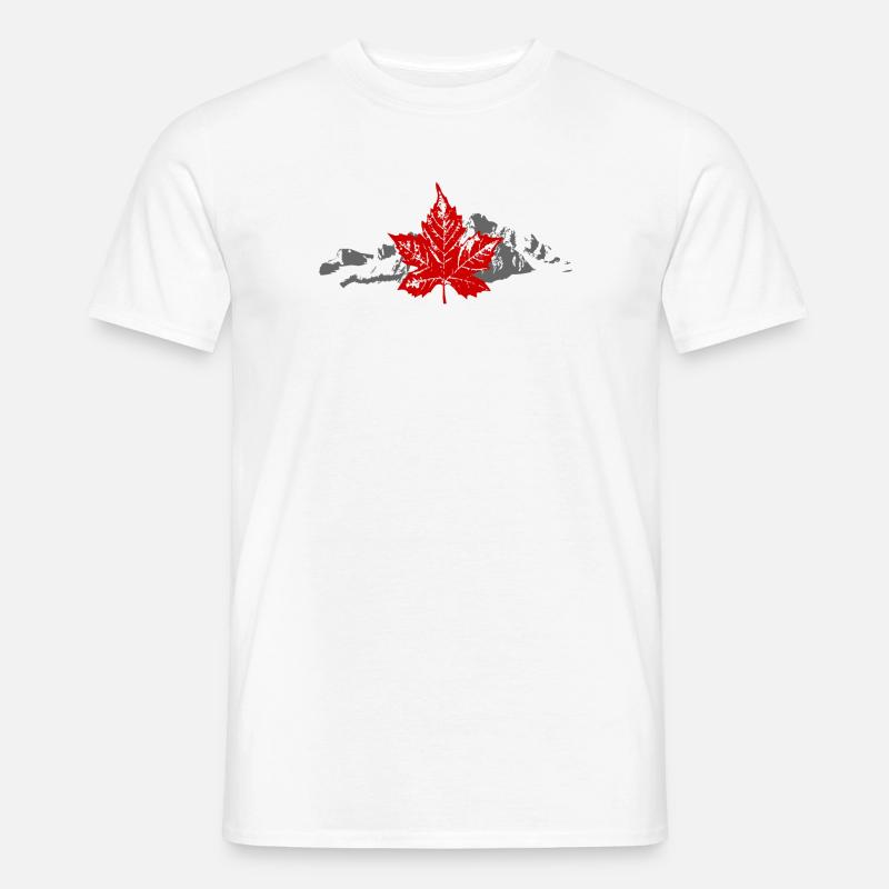 Canada - Maple Leaf & Mountain - Männer T-Shirt - Weiß
