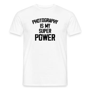 Photography Is My Super Power - Funny - Men's T-Shirt - white - Front - AI Model Male 178 dark (178cm)