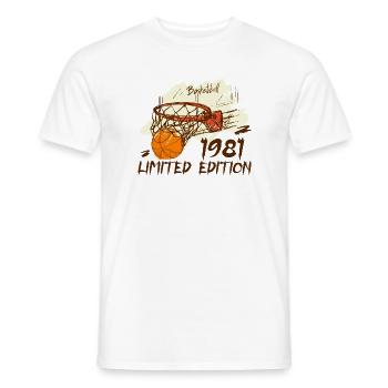 1981 Limitierte Auflage Basketball Jubiläum 1981 - Männer T-Shirt - Weiß - Vorne - AI Model Male 178 dark (178cm)