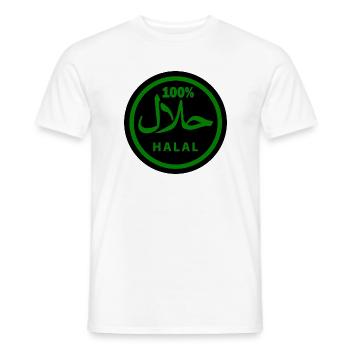 Halal - Männer T-Shirt - Weiß - Vorne - AI Model Male 178 dark (178cm)