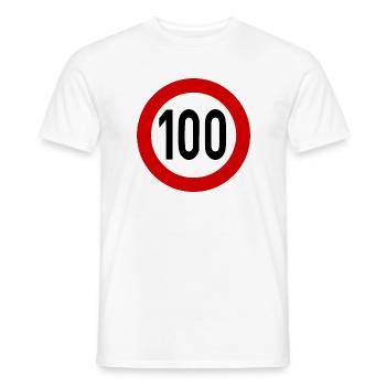 Panneau de vitesse TempoLimit 100 Bouclier - T-shirt homme - blanc - Devant - AI Model Male 178 dark (178cm)