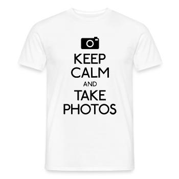 Keep Calm and take photos - T-shirt homme - blanc - Devant - AI Model Male 178 dark (178cm)