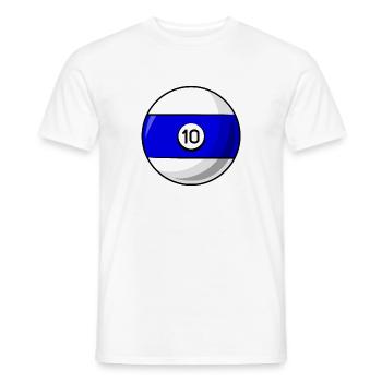 Billardkugel 10 blau Billard zehn - Männer T-Shirt - Weiß - Vorne - AI Model Male 178 dark (178cm)