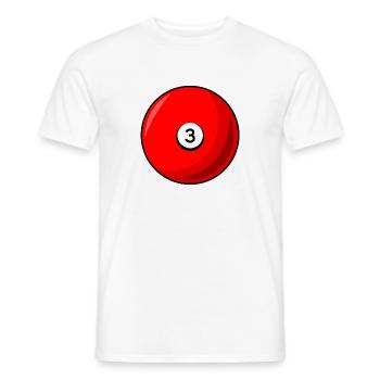 Boule de billard 3 rouge Billard trois - T-shirt homme - blanc - Devant - AI Model Male 178 dark (178cm)