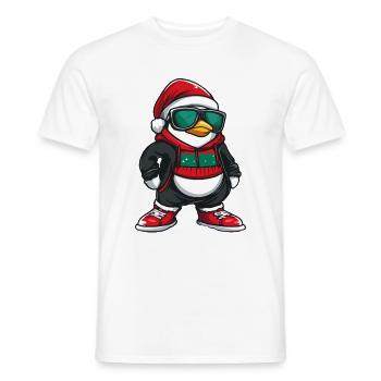 Pinguin Weihnachten X-Mas - Männer T-Shirt - Weiß - Vorne - AI Model Male 178 dark (178cm)