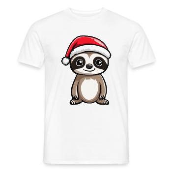 Chameleon Christmas Cute - Men's T-Shirt - white - Front - AI Model Male 178 dark (178cm)