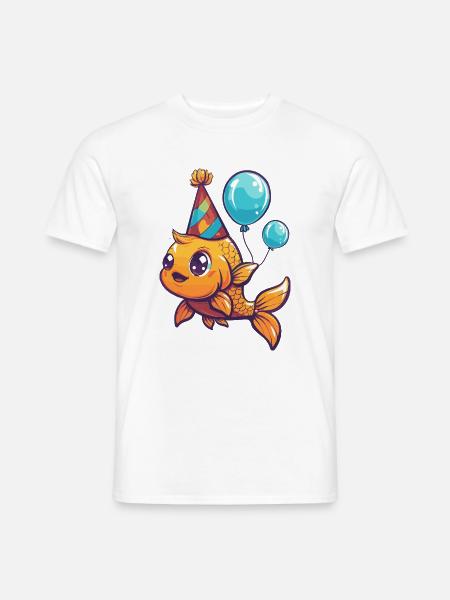 Poisson rouge anniversaire bébé - T-shirt homme - blanc