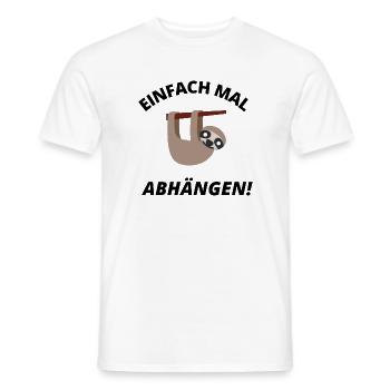 Just hang out sloth - Men's T-Shirt - white - Front - AI Model Male 178 dark (178cm)