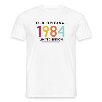 Old original 1984 40th Birthday Gift 80s Retro - Men's T-Shirt - white - Front - AI Model Male 178 dark (178cm)