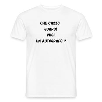 T-Shirt Accessoires "Was zum Teufel schaust du dir an" - Männer T-Shirt - Weiß - Vorne - AI Model Male 178 dark (178cm)