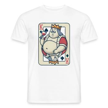 Drôle de roi de cœur buvant du vin - T-shirt homme - blanc - Devant - AI Model Male 178 dark (178cm)