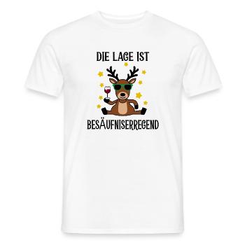Funny Reindeer - Men's T-Shirt - white - Front - AI Model Male 178 dark (178cm)