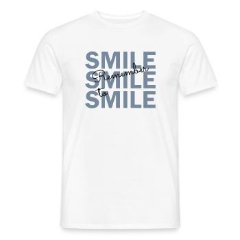 Vergiss nicht zu lächeln - Männer T-Shirt - Weiß - Vorne - AI Model Male 178 dark (178cm)