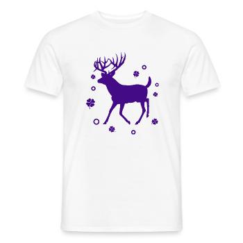 Deer - Forest, Nature, Animal Welfare - Men's T-Shirt - white - Front - AI Model Male 178 dark (178cm)