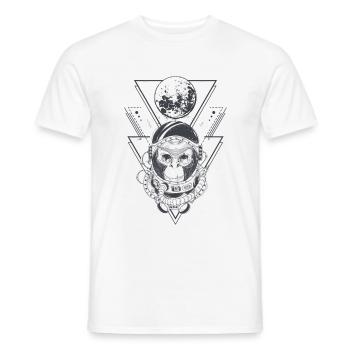 Astronaut monkey t-shirt - Men's T-Shirt - white - Front - AI Model Male 178 dark (178cm)