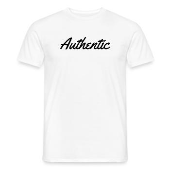 Authentic - Men's T-Shirt - white - Front - AI Model Male 178 dark (178cm)