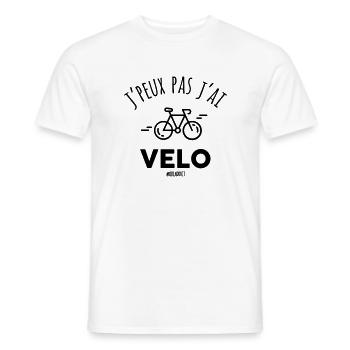 j peux pas j ai velo - T-shirt homme - blanc - Devant - AI Model Male 178 dark (178cm)