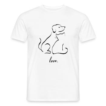 Animal Love - Dog & Cat - Men's T-Shirt - white - Front - AI Model Male 178 dark (178cm)