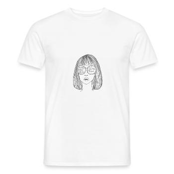 Woman with glasses - Men's T-Shirt - white - Front - AI Model Male 178 dark (178cm)