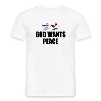 God wants peace for israel free palestine - T-shirt homme - blanc - Devant - AI Model Male 178 dark (178cm)