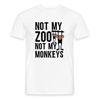 not my Zoo not my Monkeys 1 - Men's T-Shirt - white - Front - AI Model Male 178 dark (178cm)