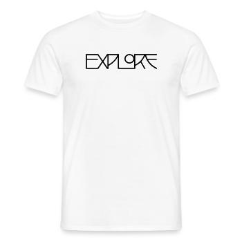 Explore - Men's T-Shirt - white - Front - AI Model Male 178 dark (178cm)